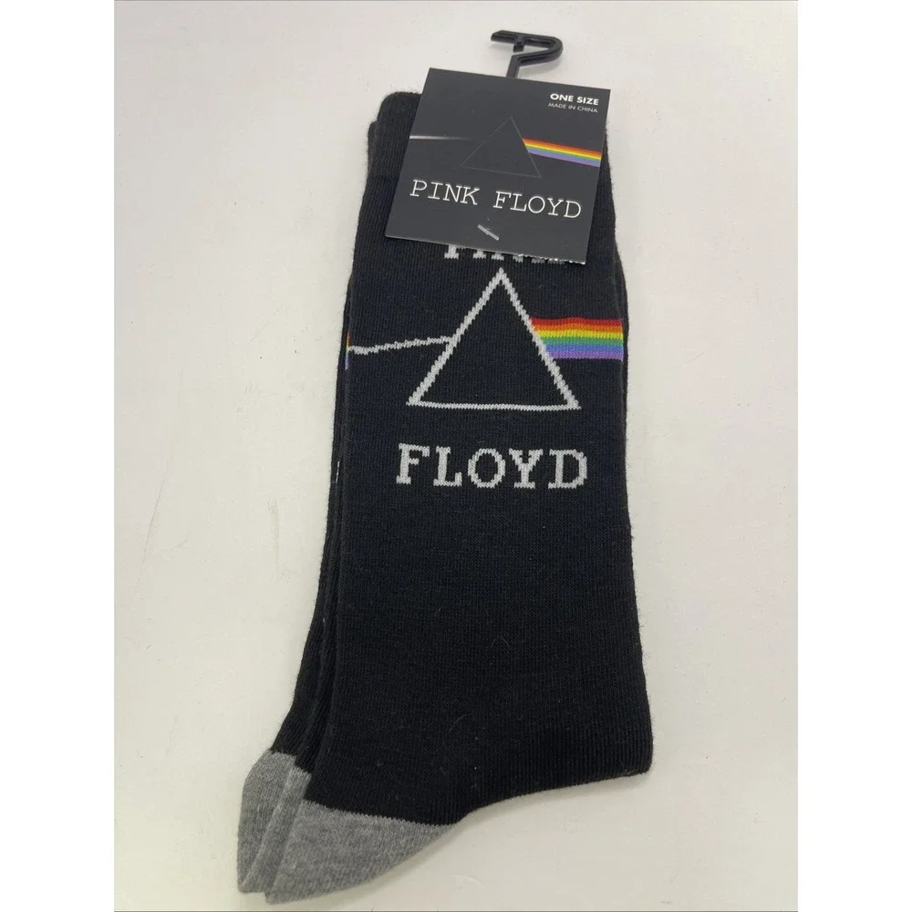 Pink Floyd Adult's Black Novelty Crew Socks Size 7-‎ 12 New